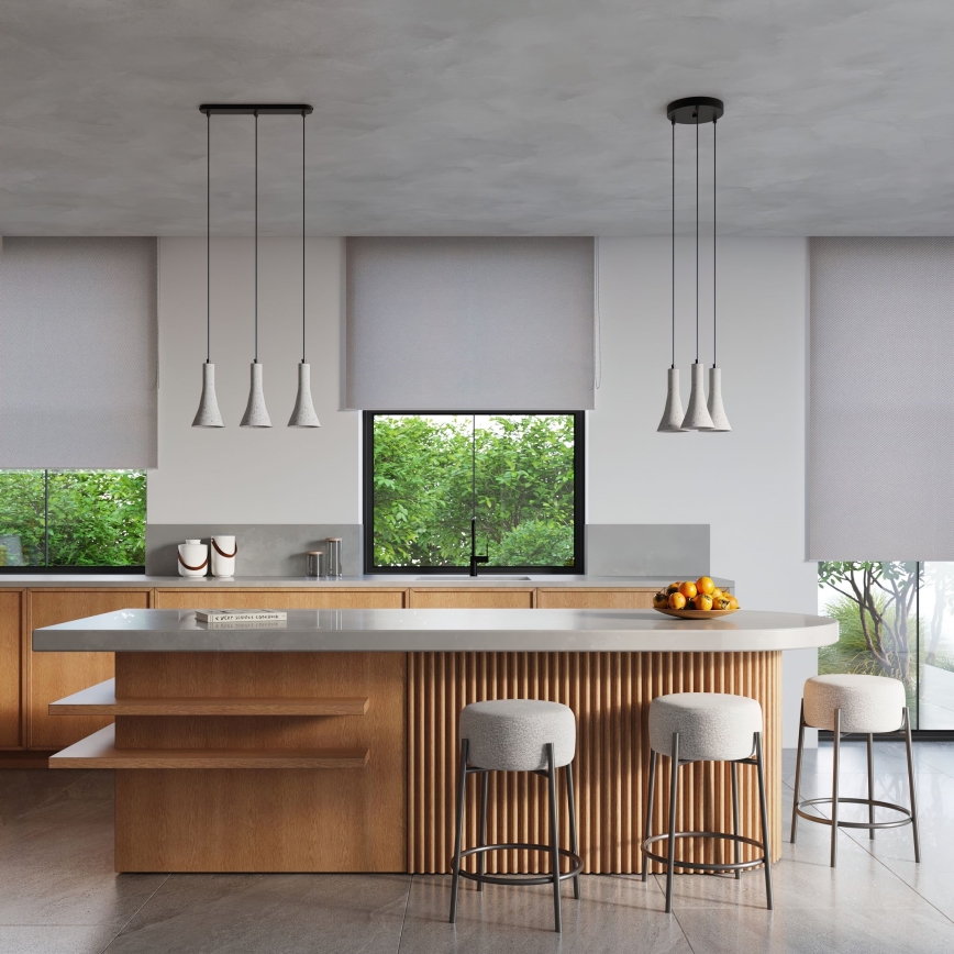 Lampadario a sospensione con filo REA 1xE14/12W/230V calcestruzzo