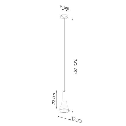 Lampadario a sospensione con filo REA 1xE14/12W/230V calcestruzzo