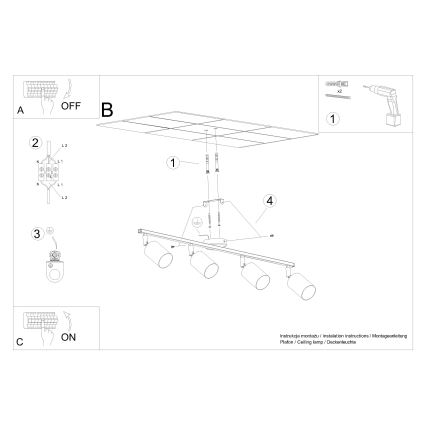 Faretto LEMMI 4xGU10/10W/230V bianco