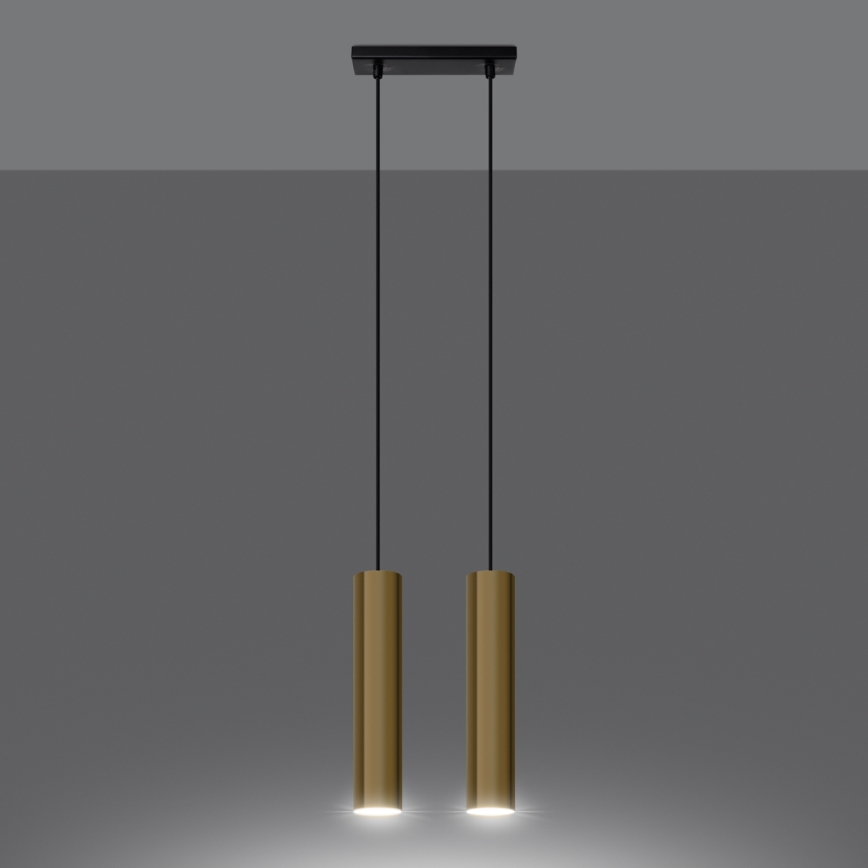 Lampadario a sospensione con filo LAGOS 2xGU10/10W/230V oro