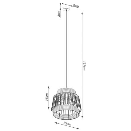 Lampadario a sospensione con filo BRILO 1xE27/15W/230V