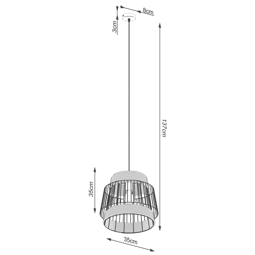 Lampadario a sospensione con filo BRILO 1xE27/15W/230V