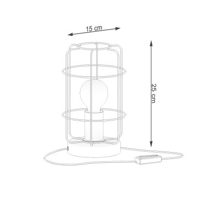 Lampada da tavolo GOTTO 1xE27/15W/230V nero/faggio