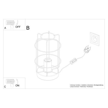 Lampada da tavolo GOTTO 1xE27/15W/230V nero/faggio