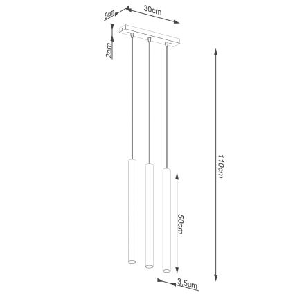 Lampadario a sospensione con filo PASTELO 3xG9/8W/230V faggio