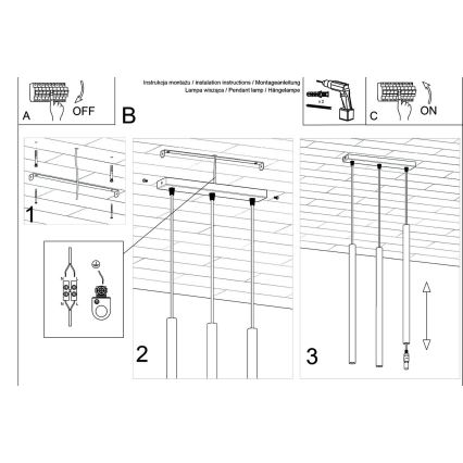 Lampadario a sospensione con filo PASTELO 3xG9/8W/230V faggio