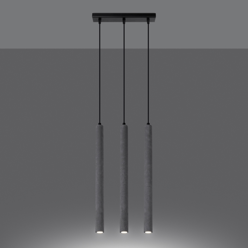 Lampadario a sospensione con filo PASTELO 3xG9/8W/230V calcestruzzo
