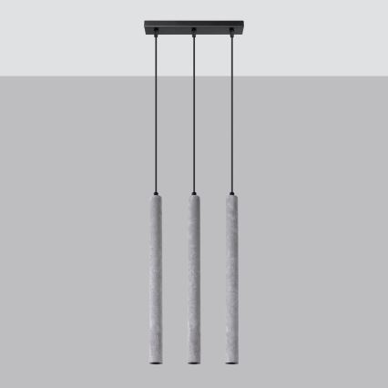 Lampadario a sospensione con filo PASTELO 3xG9/8W/230V calcestruzzo