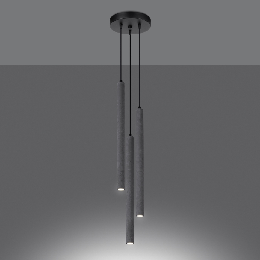 Lampadario a sospensione con filo PASTELO 3xG9/8W/230V calcestruzzo