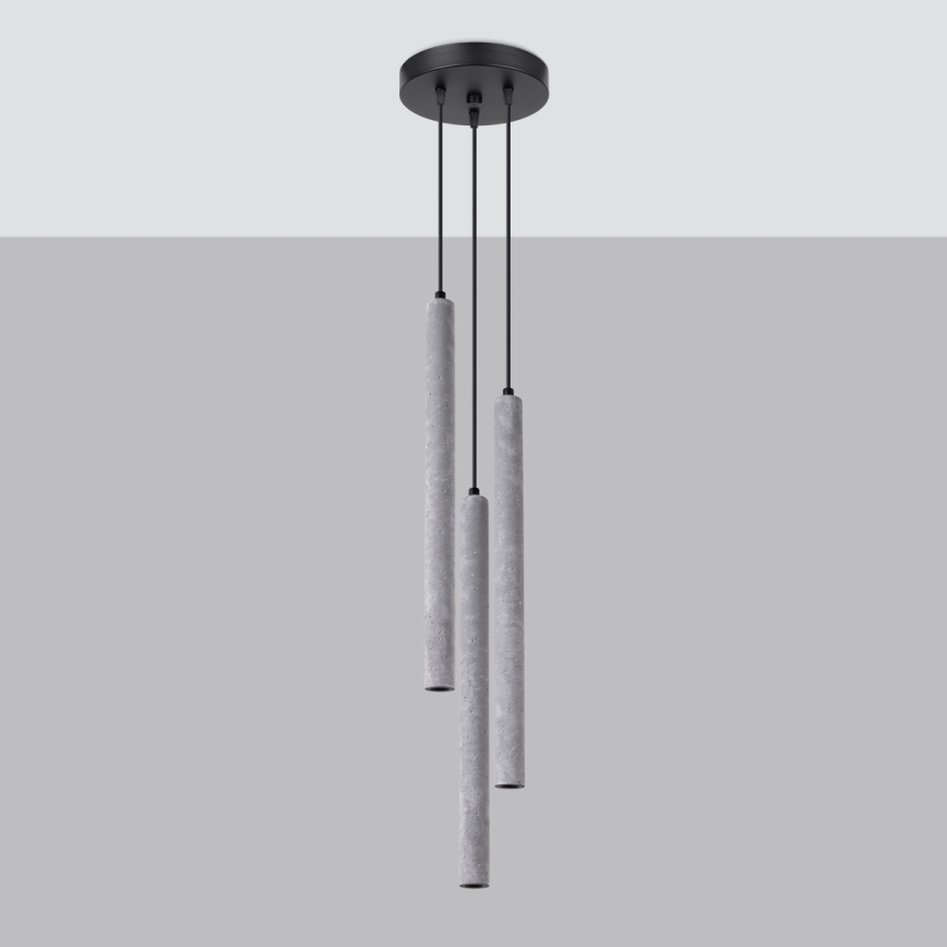 Lampadario a sospensione con filo PASTELO 3xG9/8W/230V calcestruzzo