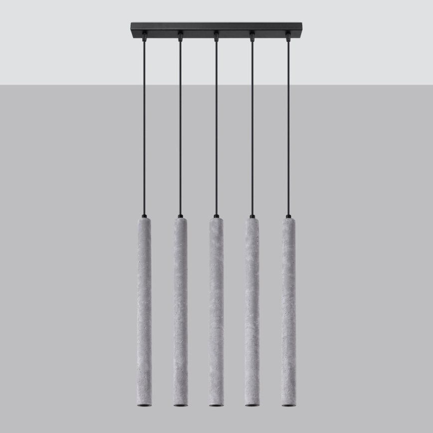 Lampadario a sospensione con filo PASTELO 5xG9/8W/230V calcestruzzo