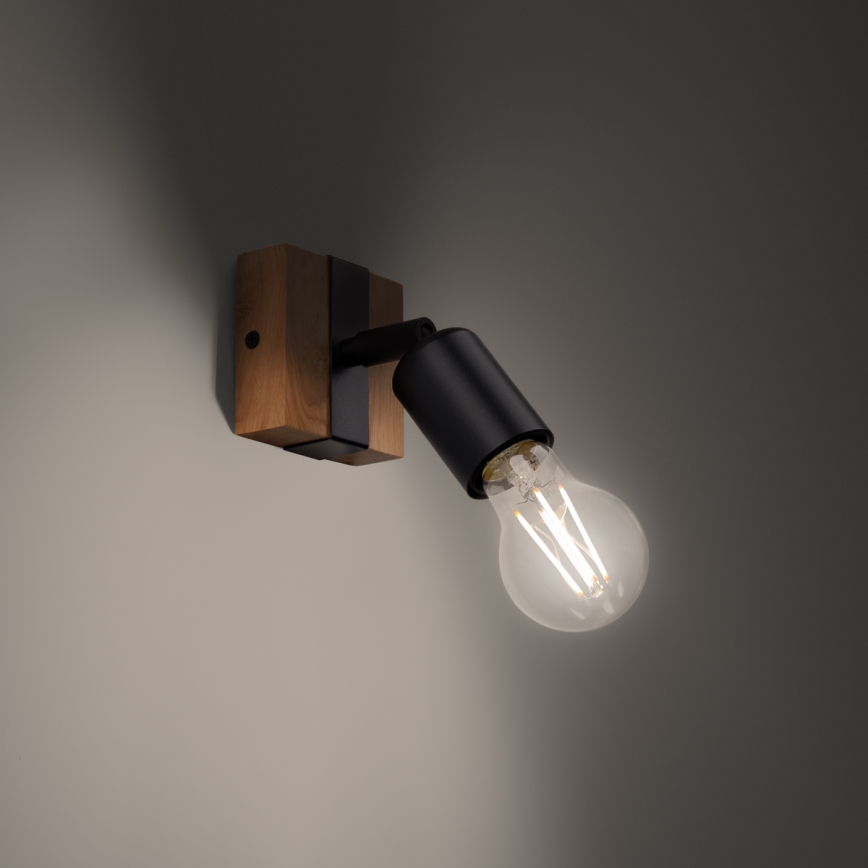 Faretto ZUCA 1xE27/15W/230V nero/quercia