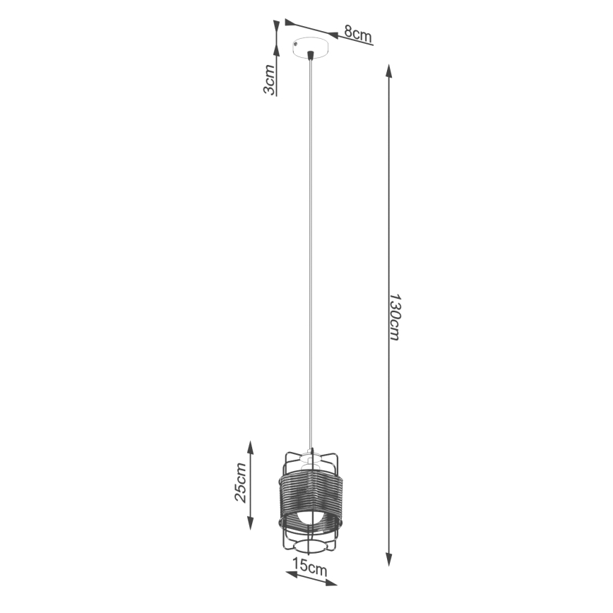 Lampadario a sospensione con filo GIZUR 1xE27/15W/230V