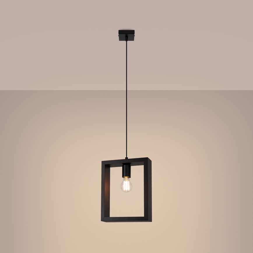 Lampadario a sospensione con filo ARIES 1xE27/15W/230V faggio/wenge