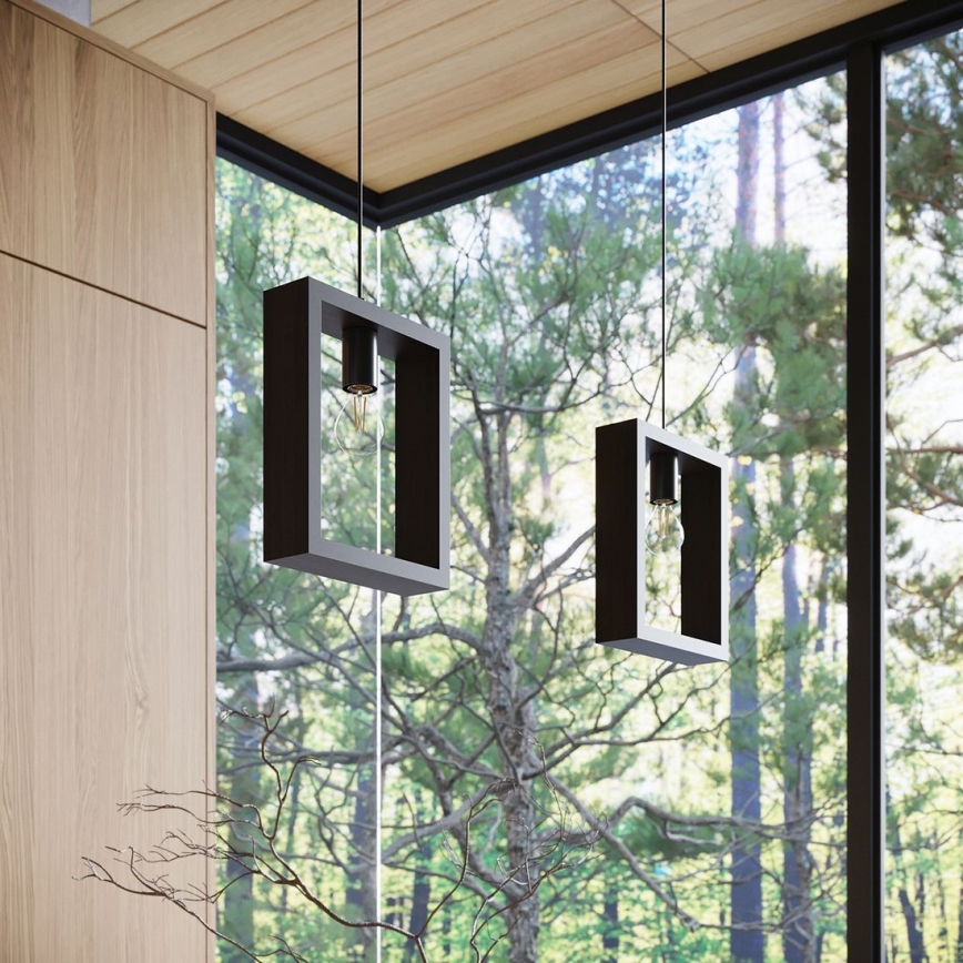 Lampadario a sospensione con filo ARIES 1xE27/15W/230V faggio/wenge