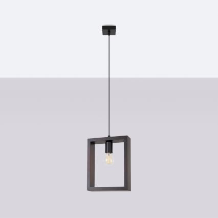 Lampadario a sospensione con filo ARIES 1xE27/15W/230V faggio/wenge