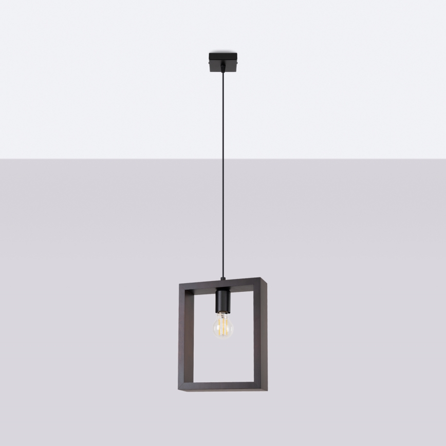 Lampadario a sospensione con filo ARIES 1xE27/15W/230V faggio/wenge