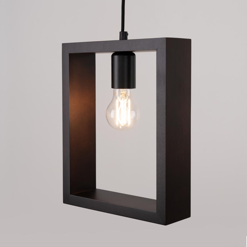 Lampadario a sospensione con filo ARIES 1xE27/15W/230V faggio/wenge