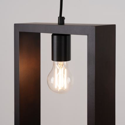 Lampadario a sospensione con filo ARIES 1xE27/15W/230V faggio/wenge