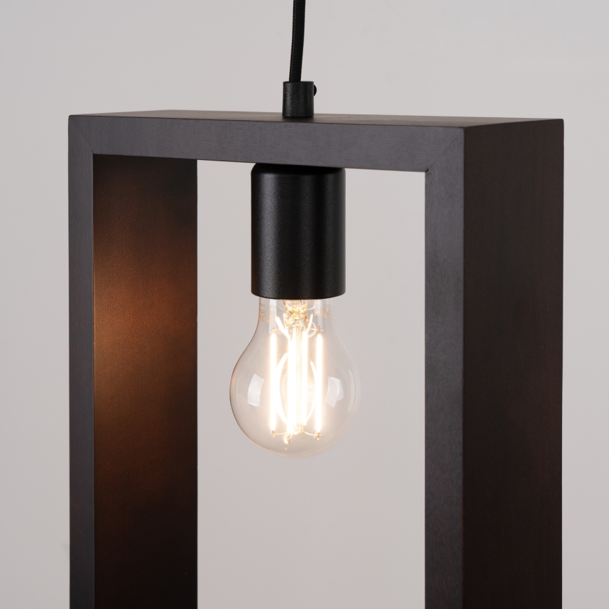Lampadario a sospensione con filo ARIES 1xE27/15W/230V faggio/wenge