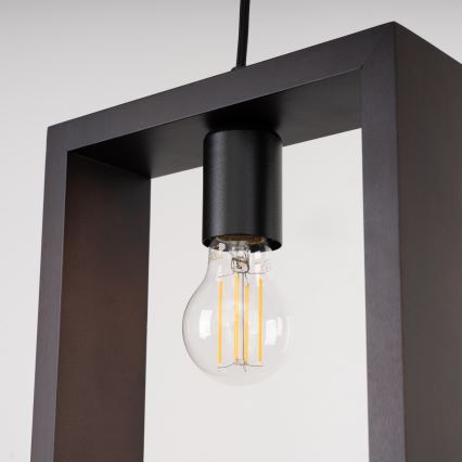 Lampadario a sospensione con filo ARIES 1xE27/15W/230V faggio/wenge