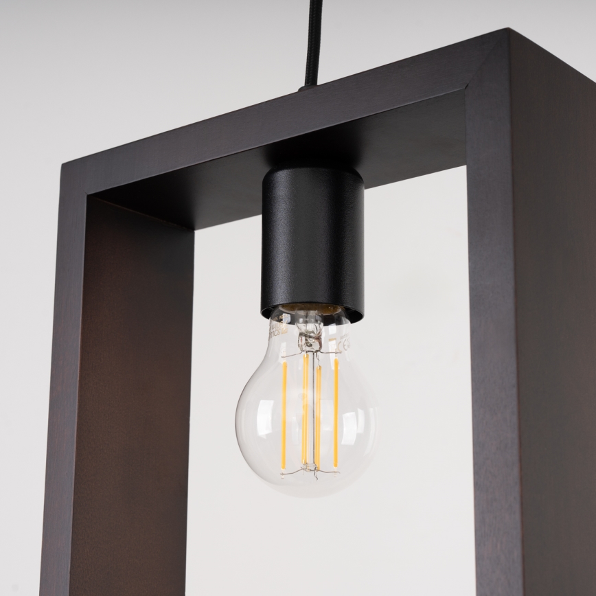Lampadario a sospensione con filo ARIES 1xE27/15W/230V faggio/wenge