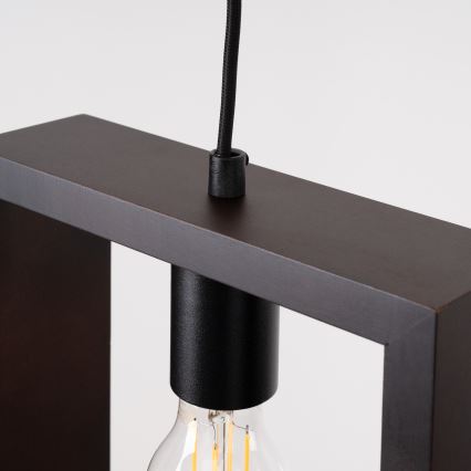 Lampadario a sospensione con filo ARIES 1xE27/15W/230V faggio/wenge
