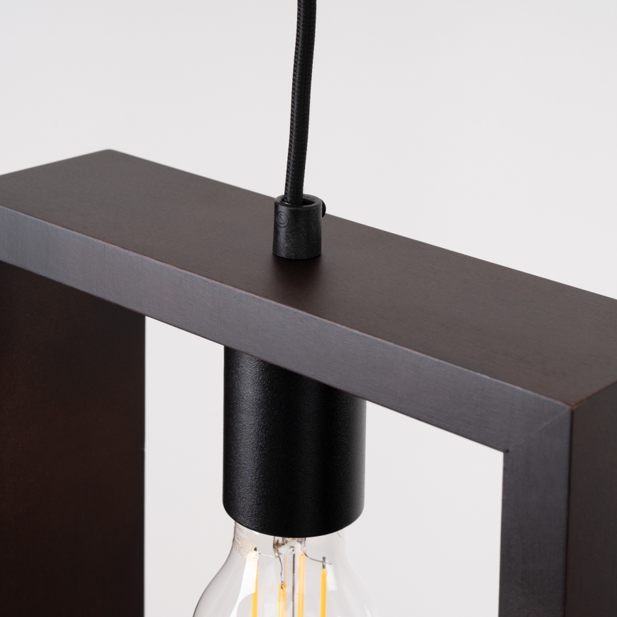 Lampadario a sospensione con filo ARIES 1xE27/15W/230V faggio/wenge