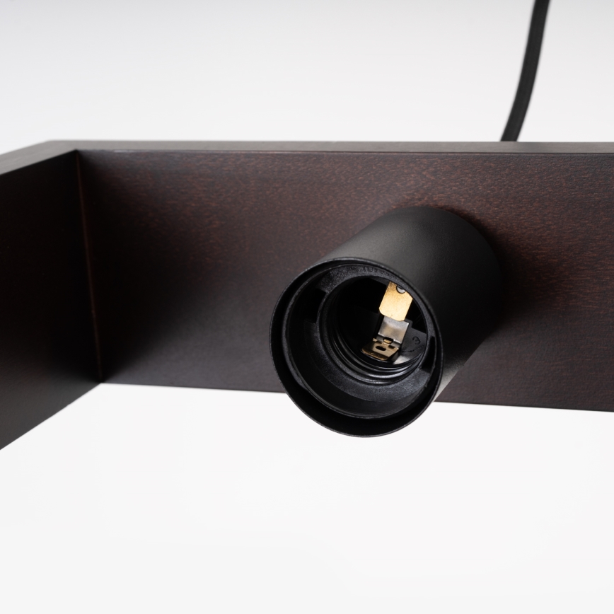 Lampadario a sospensione con filo ARIES 1xE27/15W/230V faggio/wenge