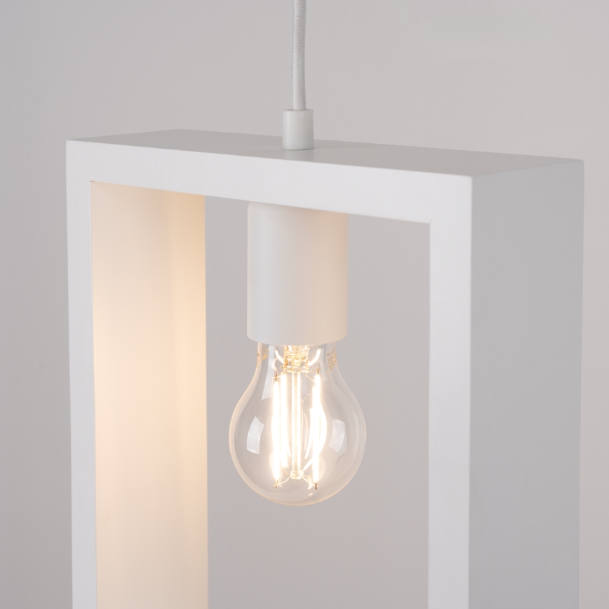 Lampadario a sospensione con filo ARIES 1xE27/15W/230V faggio/bianco