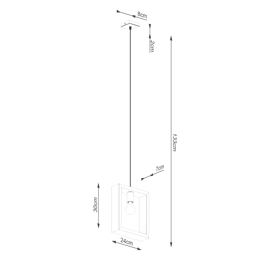 Lampadario a sospensione con filo ARIES 1xE27/15W/230V faggio/bianco