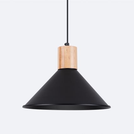 Lampadario a sospensione con filo JAGA 1xE27/15W/230V diametro 30 cm nero