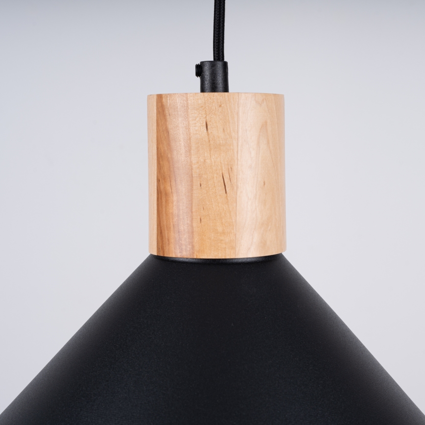 Lampadario a sospensione con filo JAGA 1xE27/15W/230V diametro 30 cm nero