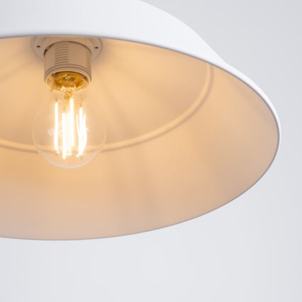 Lampadario a sospensione con filo FANO 1xE27/15W/230V diametro 34 cm bianco