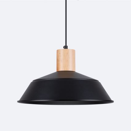 Lampadario a sospensione con filo FANO 1xE27/15W/230V diametro 34 cm nero