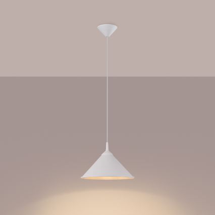 Lampadario a sospensione con filo ZUMA 1xE27/15W/230V diametro 30 cm bianco