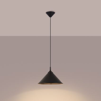 Lampadario a sospensione con filo ZUMA 1xE27/15W/230V diametro 30 cm nero