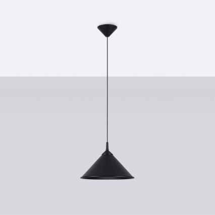 Lampadario a sospensione con filo ZUMA 1xE27/15W/230V diametro 30 cm nero