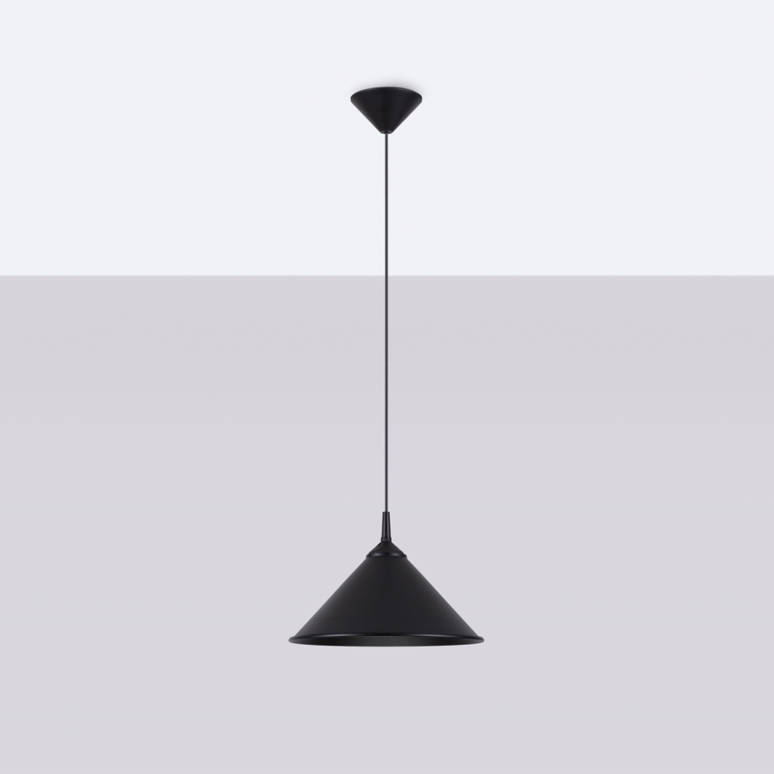 Lampadario a sospensione con filo ZUMA 1xE27/15W/230V diametro 30 cm nero