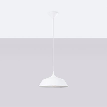 Lampadario a sospensione con filo FRIKA 1xE27/15W/230V diametro 34 cm bianco