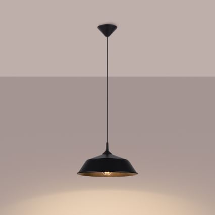 Lampadario a sospensione con filo FRIKA 1xE27/15W/230V diametro 34 cm nero