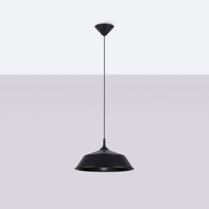 Lampadario a sospensione con filo FRIKA 1xE27/15W/230V diametro 34 cm nero