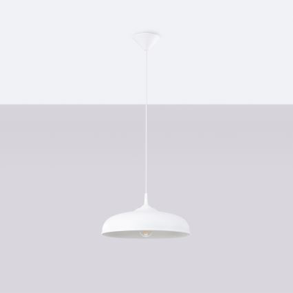 Lampadario a sospensione con filo GINA 1xE27/15W/230V diametro 38 cm bianco