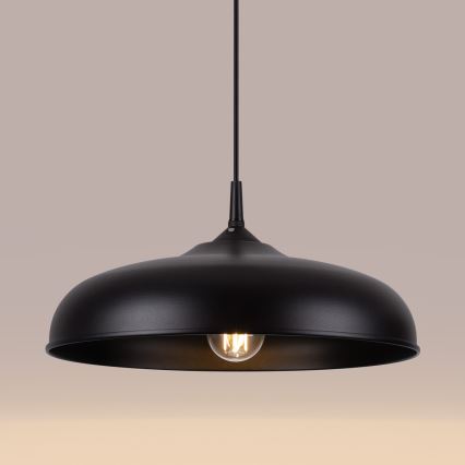 Lampadario a sospensione con filo GINA 1xE27/15W/230V diametro 38 cm nero