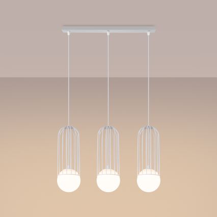 Lampadario a sospensione con filo BRINA 3xG9/8W/230V bianco