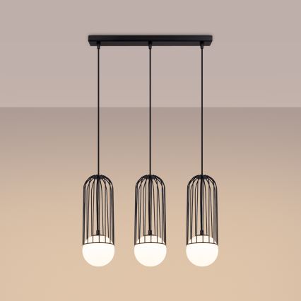 Lampadario a sospensione con filo BRINA 3xG9/8W/230V nero