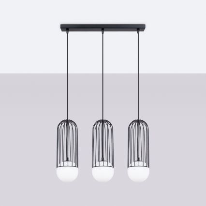 Lampadario a sospensione con filo BRINA 3xG9/8W/230V nero