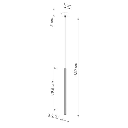 Lampadario a sospensione con filo ARCHE 1xG9/8W/230V bianco