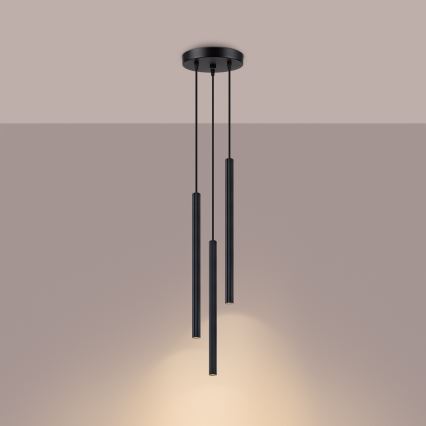 Lampadario a sospensione con filo ARCHE 3xG9/8W/230V nero