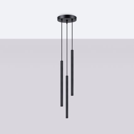Lampadario a sospensione con filo ARCHE 3xG9/8W/230V nero